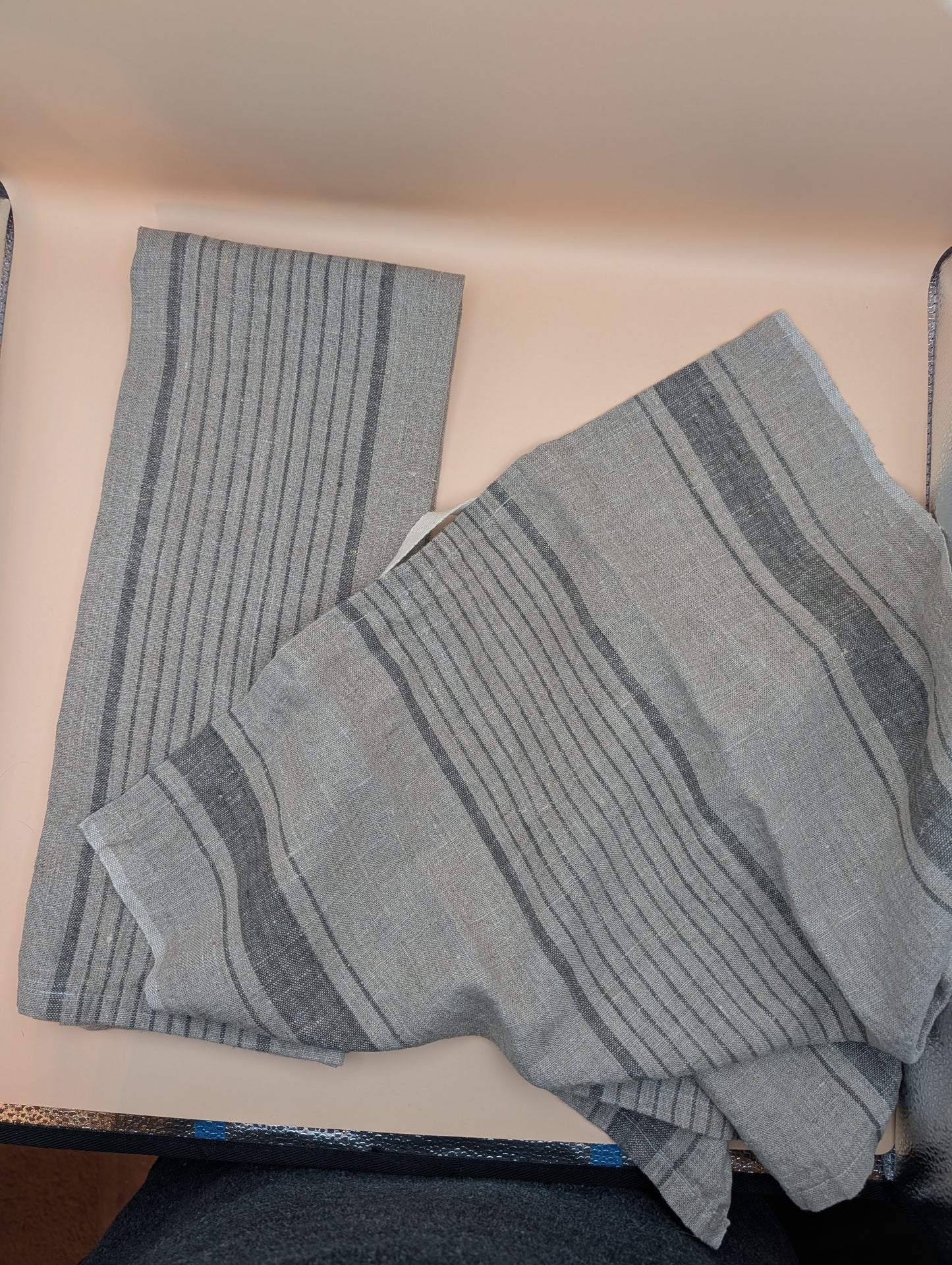 Striped 100% Linen Towel