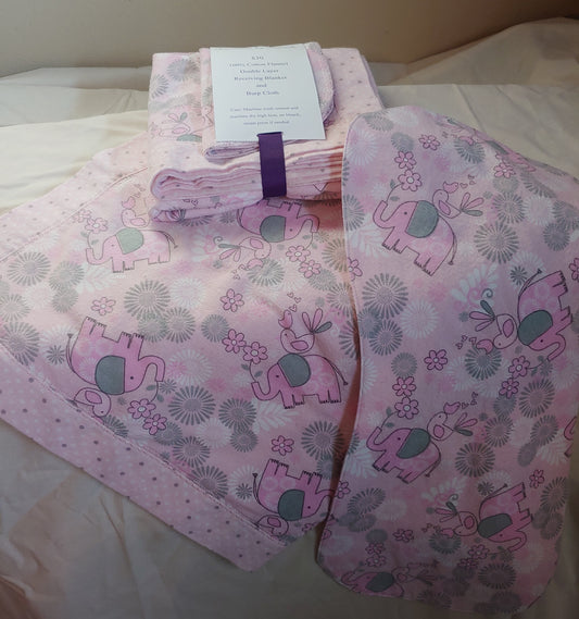 Handmade 100% Cotton Flannel Blanket and Burp Cloth