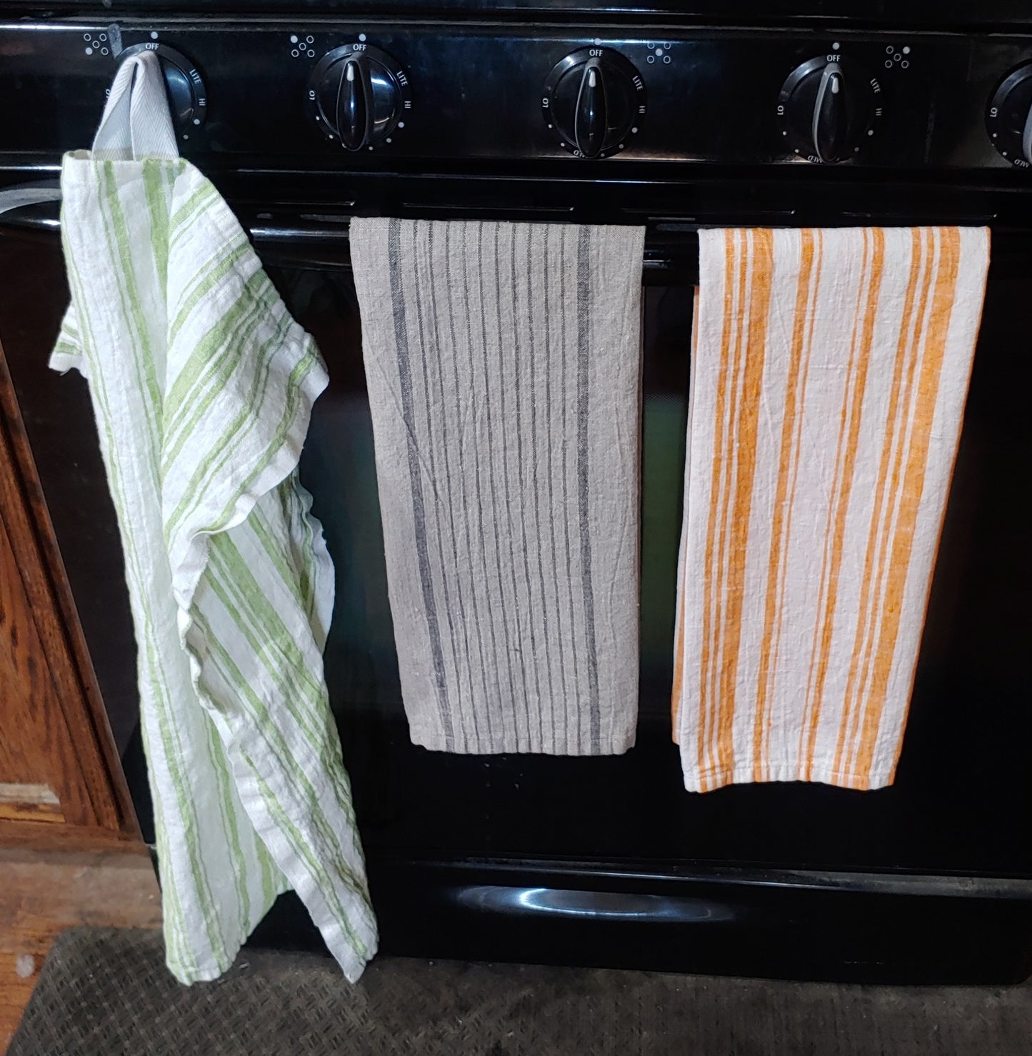 Striped 100% Linen Towel